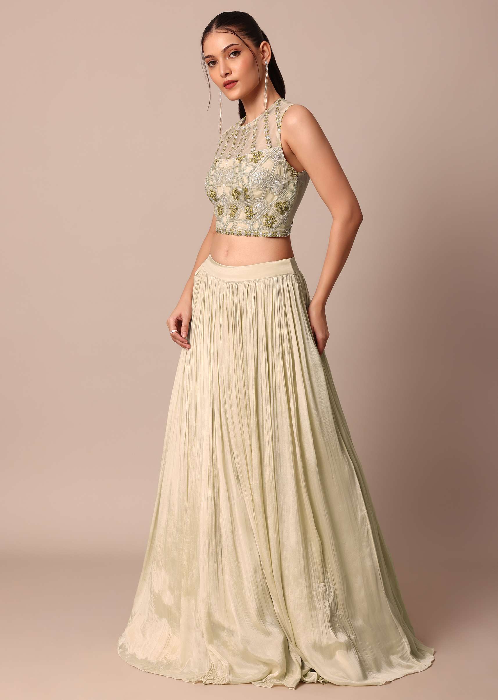 Beige And Red Elegant Lehenga Set - Clearance main image 1