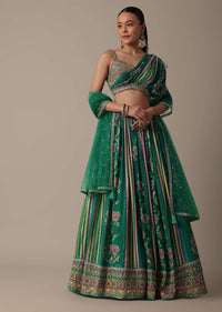 Enchanting Green Lehenga Set With Bead Embellishments
