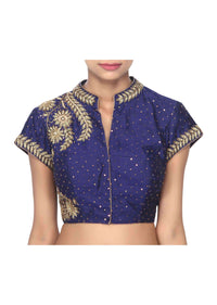 Navy blue blouse adorn in zardosi embridery only on Kalki