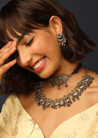 Oxydised Tribal Choker With Ghunghroo