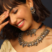 Oxydised Tribal Choker With Ghunghroo