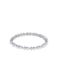 92.5 Sterling Silver Bangles With Studded Stones Set of 2