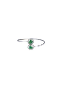 92.5 Sterling Silver Bracelet With Green Stones