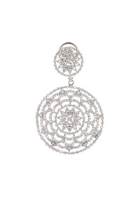 92.5 Sterling Silver Chandbalis Studded With White Lab Diamonds