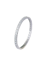 92.5 Sterling Silver Finish Zirconia Bangles Set of 2