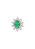 92.5 Sterling Silver Floral Ring Embedded with Green Emerald