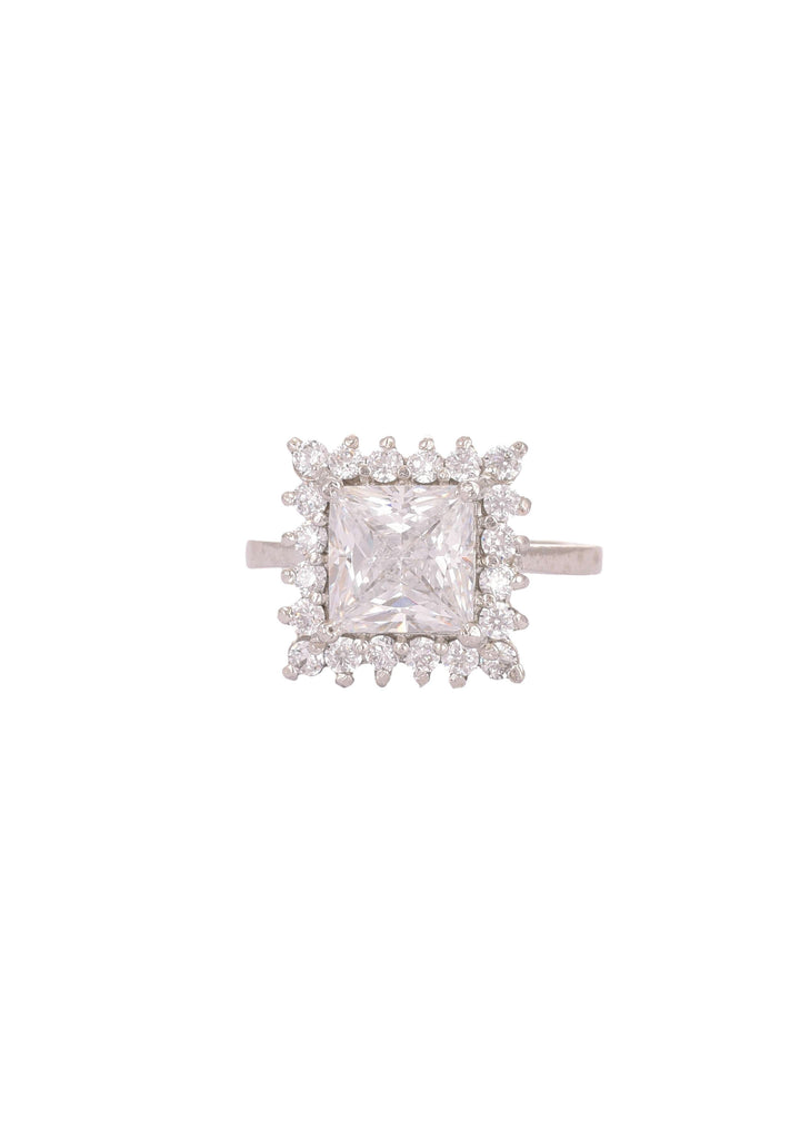 92.5 Sterling Silver In a Geometric Design with Faux Diamonds