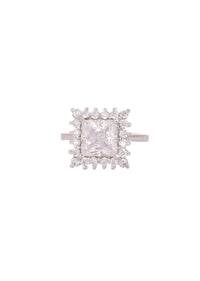 92.5 Sterling Silver In a Geometric Design with Faux Diamonds