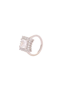 92.5 Sterling Silver In a Geometric Design with Faux Diamonds