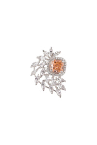 92.5 Sterling Silver Studs Embellished With Orange Synthetic Stone