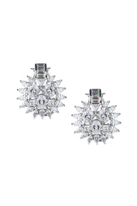 92.5 Sterling Silver Studs Adorned With Uncut Faux Diamonds