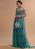 Teal Sharara Suit With Colorful Resham, Cut Dana And Moti Embroidered Spring Blossoms