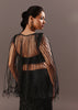 Black Embroidery Fish Cut Lehenga With Embroidered Blouse And Cape