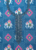 Blue And Pink Patola Printed Tussar Dress Material