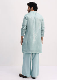 Blue Gold Sequin Kurta With Loose Fitted Pants