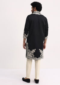 Dark Blue Kurta With Threadwork