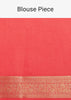 Dusky Orange Tissue Silk Saree With Zari Border And Butti Work
