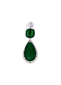 Emerald Diamond Necklace With Earrings