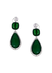 Emerald Diamond Necklace With Earrings