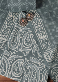 Indigo Blue Batik Hand Block Printed Dress Material