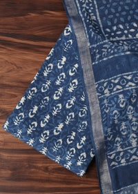 Indigo Batik Hand Block Printed Breathable Cotton Dress Material