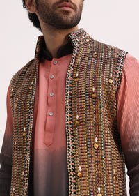 Multicolor Kurta With Resham Work On Jacket