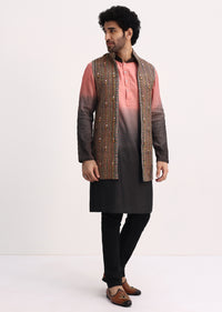 Multicolor Kurta With Resham Work On Jacket