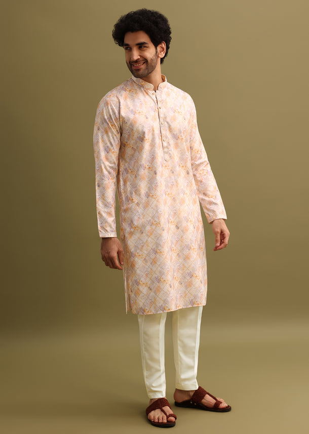 Multicolour Printed Cotton Kurta Pant