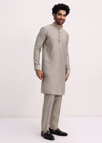 Multicolour Self Work Kurta Jacket Set