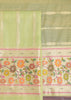 Parrot Green And Gold Paithani Woven Silk Dress Material