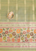 Parrot Green And Gold Paithani Woven Silk Dress Material