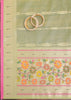 Parrot Green And Gold Paithani Woven Silk Dress Material
