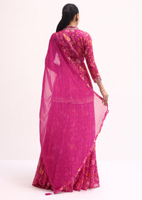 Pink Embroidered Kurta Lehenga Set