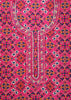 Pink And Navy Blue Patola Printed Tussar Dress Material