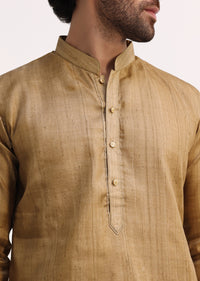 Plain Brown Kurta And Pyjama Set