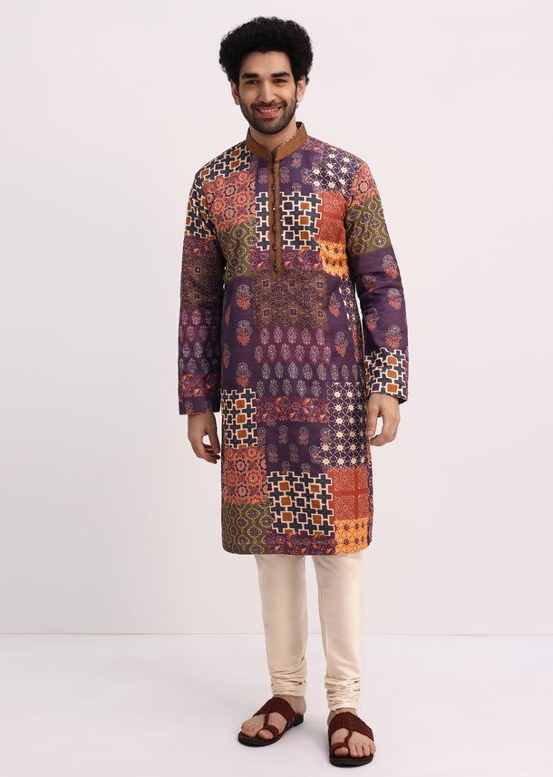 Printed Multicolor Kurta Pyjama Set