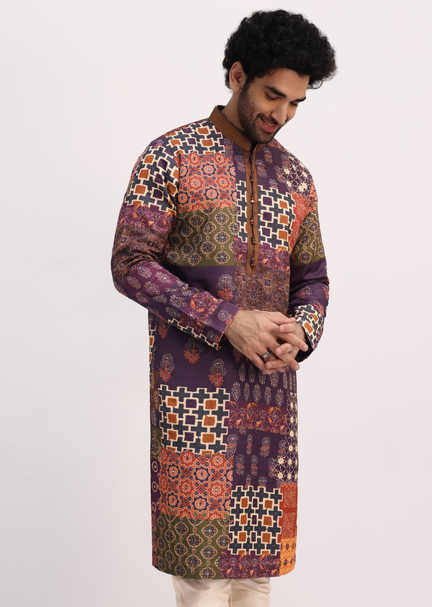 Printed Multicolor Kurta Pyjama Set