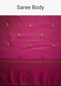 Rani Pink Tissue Silk Saree With Butti Work