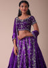 Violet Purple Ombre Lehenga With Handwork Embroidery