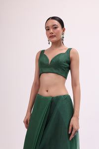 Castleton Green Organza Saree With Unstitched Blouse