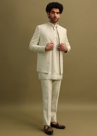 Green Thread Work Jodhpuri Kurta Suit