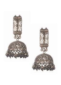 Silver Oxidized Necklace Set In Mix Metal Kalki