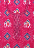 Pink And Blue Patola Printed Tussar Dress Material