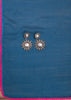 Pink And Blue Patola Printed Tussar Dress Material