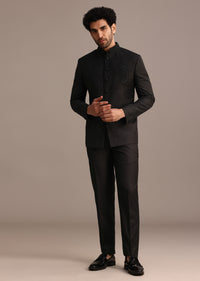 Black Zari Sequin Work Jodhpuri Set