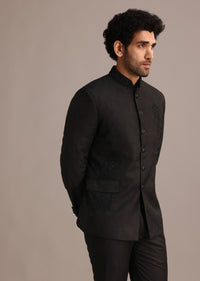 Black Zari Sequin Work Jodhpuri Set