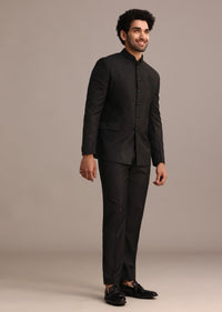 Black Zari Sequin Work Jodhpuri Set