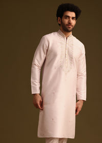 Pink Silk Full Sleeves Kurta And Pant