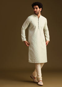 Green Pista Art Silk Kurta Set