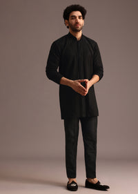 Black Resham Embroidered Kurta Pant Set